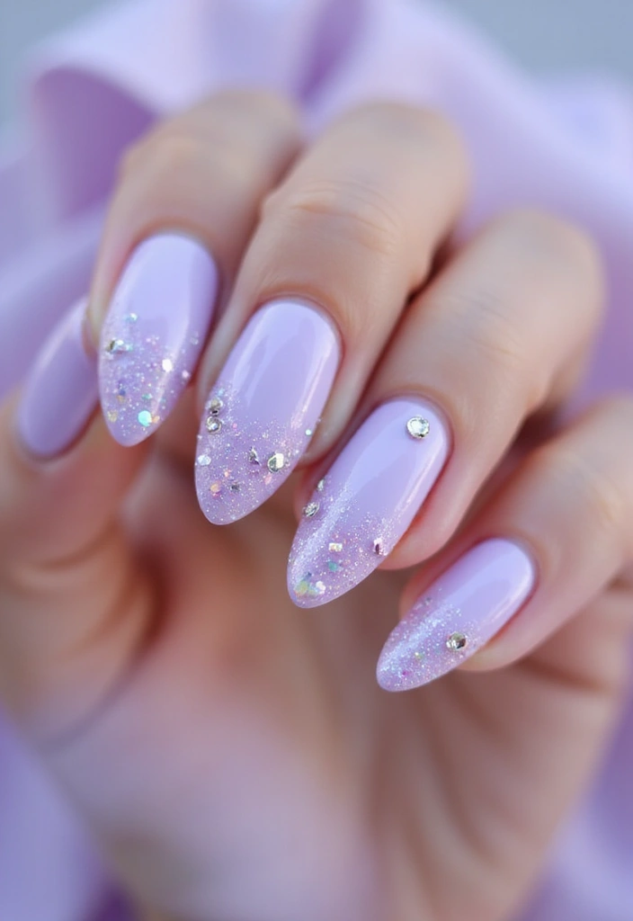 45 Regal Purple Nail Ideas for Mystical - 4. Enchanted Fairy Dust