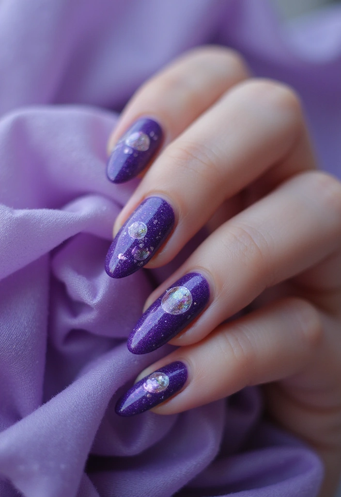 45 Regal Purple Nail Ideas for Mystical - 42. Magical Crystal Ball