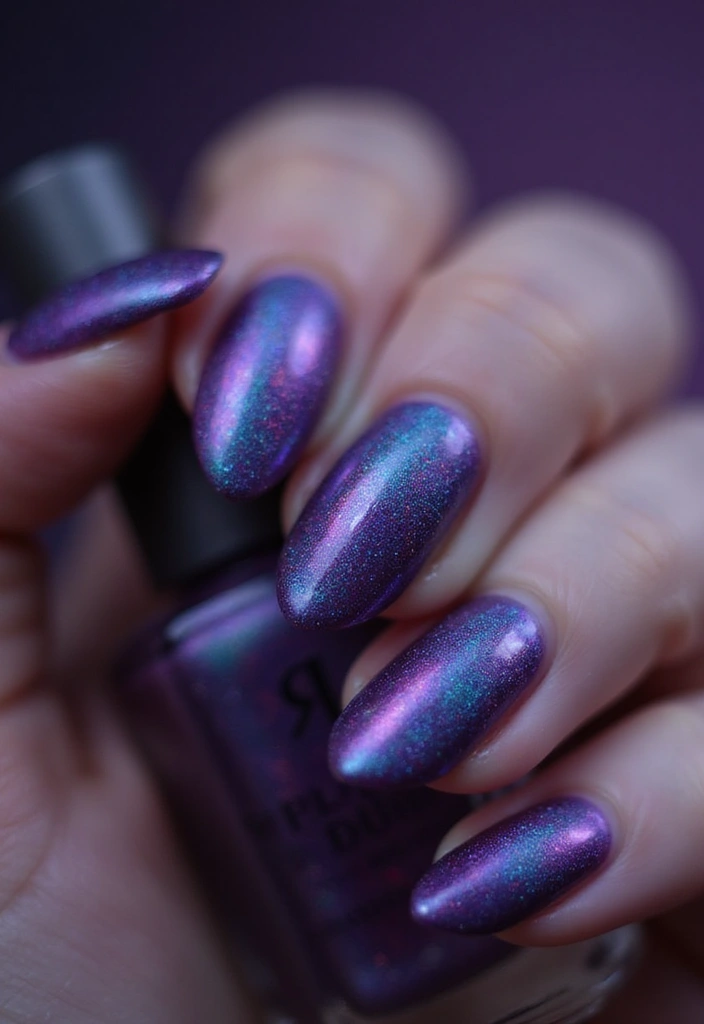 45 Regal Purple Nail Ideas for Mystical - 45. Twilight Aurora