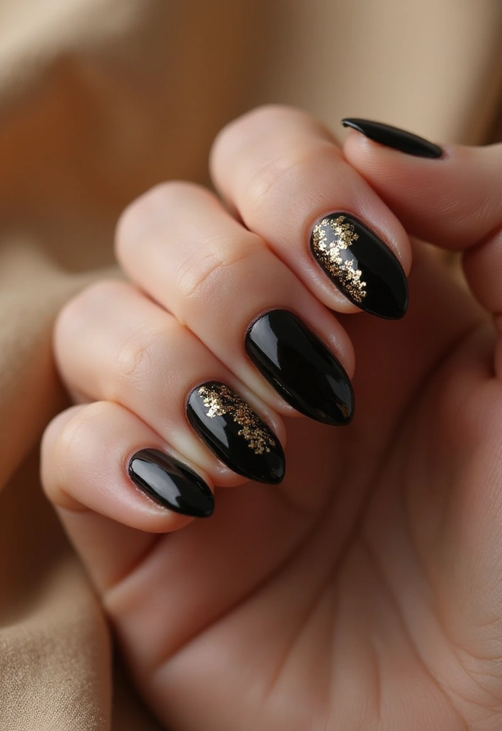 45 Sleek Black Nail Design Ideas for Edgy - 35. Black and Warm Neutrals