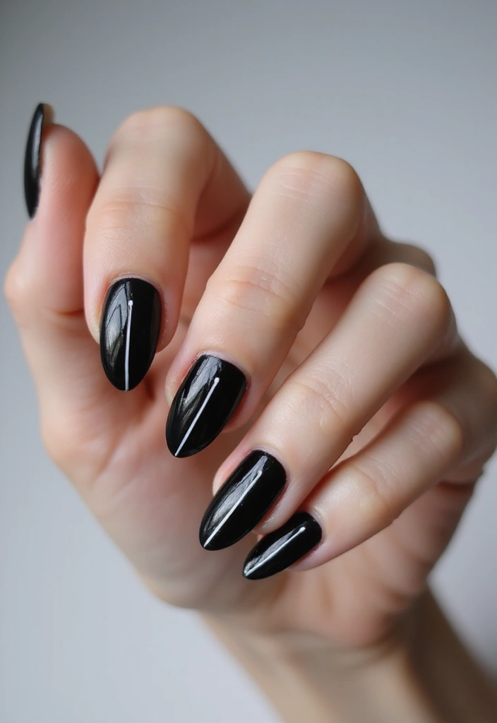 45 Sleek Black Nail Design Ideas for Edgy - 6. Minimalist Black Lines