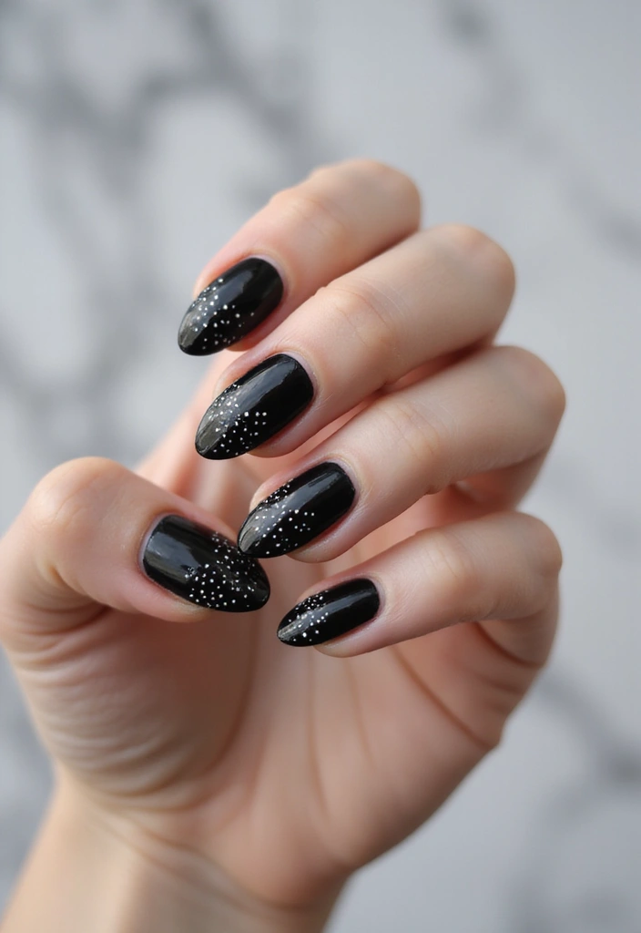 45 Sleek Black Nail Ideas for Timeless Beauty - 14. Black Dot Accents