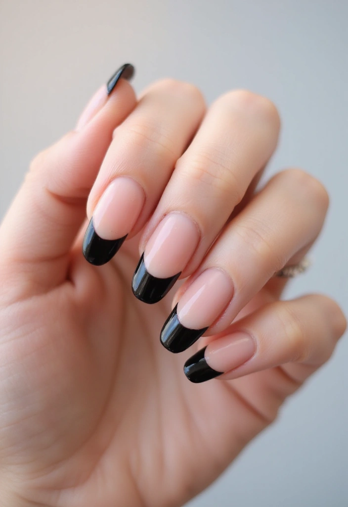 45 Sleek Black Nail Ideas for Timeless Beauty - 16. Black French Tips