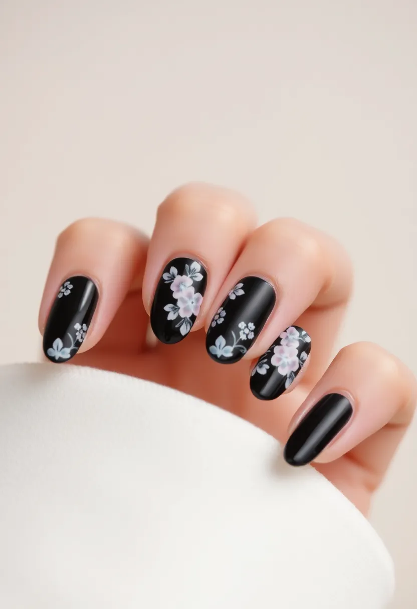 45 Sleek Black Nail Ideas for Timeless Beauty - 45. Black with Pastel Accents