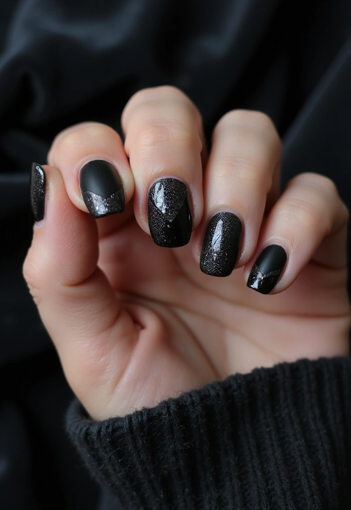 45 Sleek Black Nail Ideas for Timeless Beauty - 5. Textured Black
