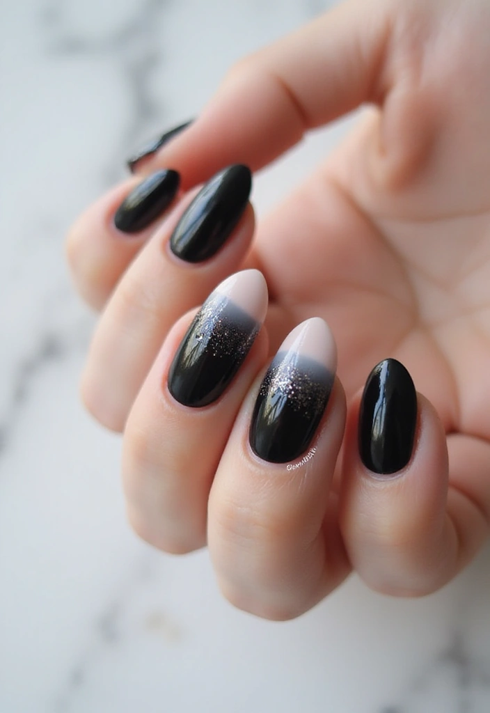 45 Sleek Black Nail Ideas for Timeless Beauty - 6. Black Ombre