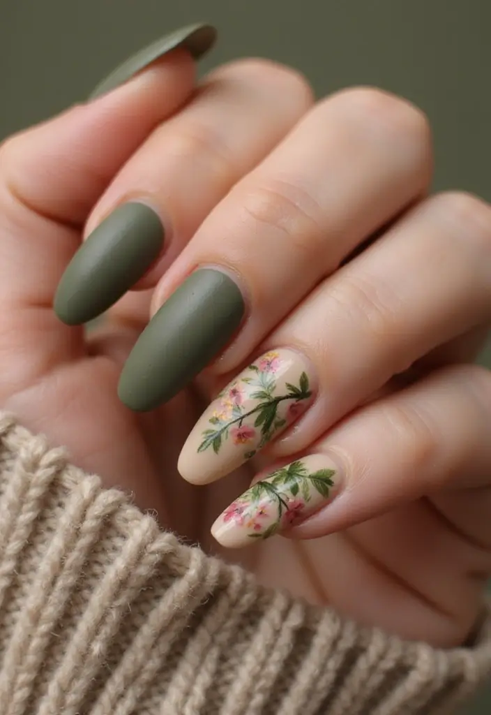 45 Spring 2025 Nail Ideas for Fresh - 2. Nature’s Strokes
