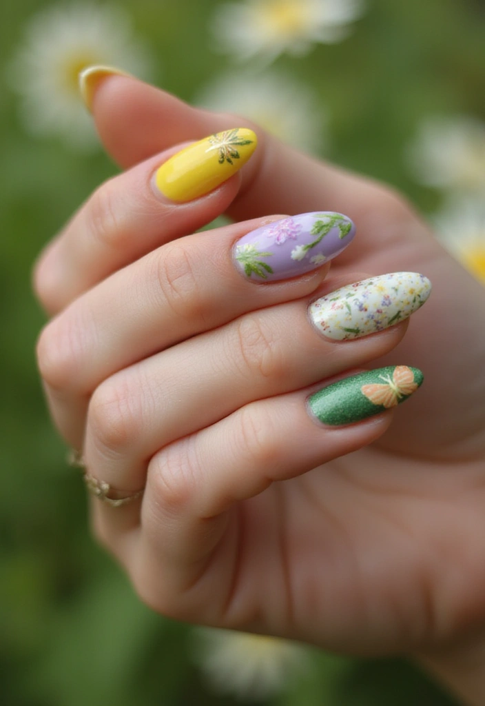 45 Spring 2025 Nail Ideas for Fresh - 20. Nature’s Palette