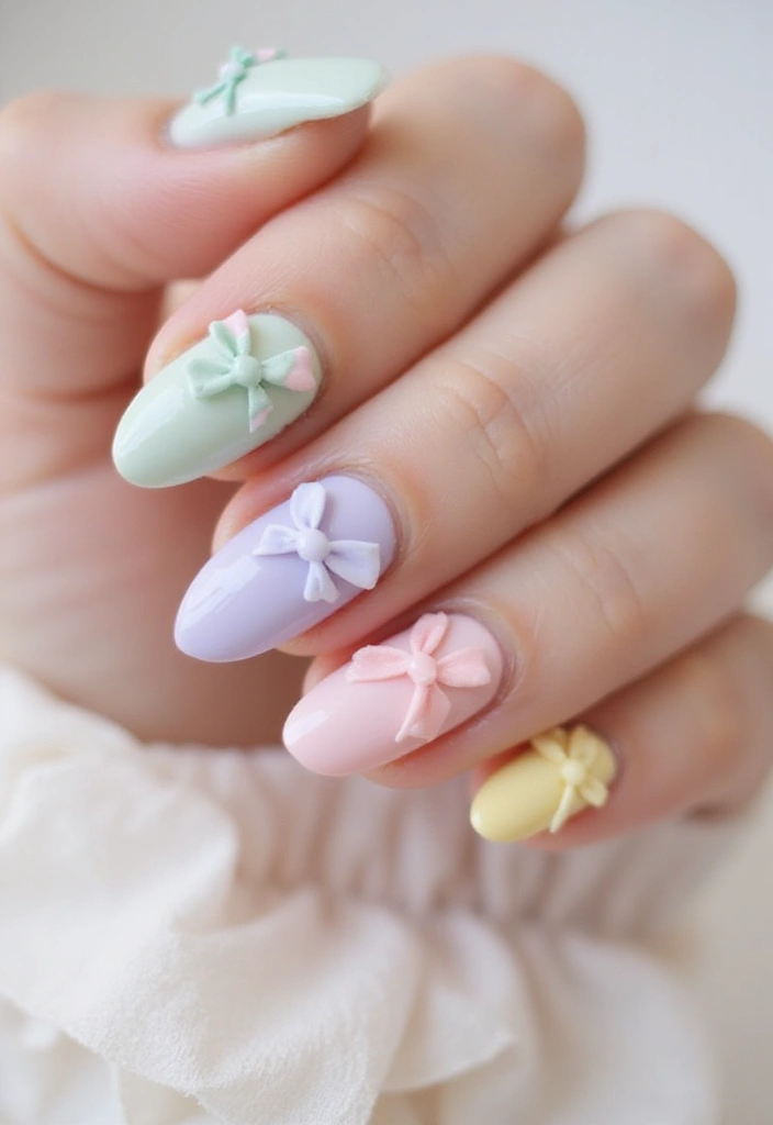 45 Spring 2025 Nail Ideas for Fresh - 25. Soft Ribbons