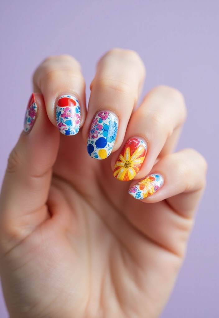 45 Spring 2025 Nail Ideas for Fresh - 26. Mod Floral