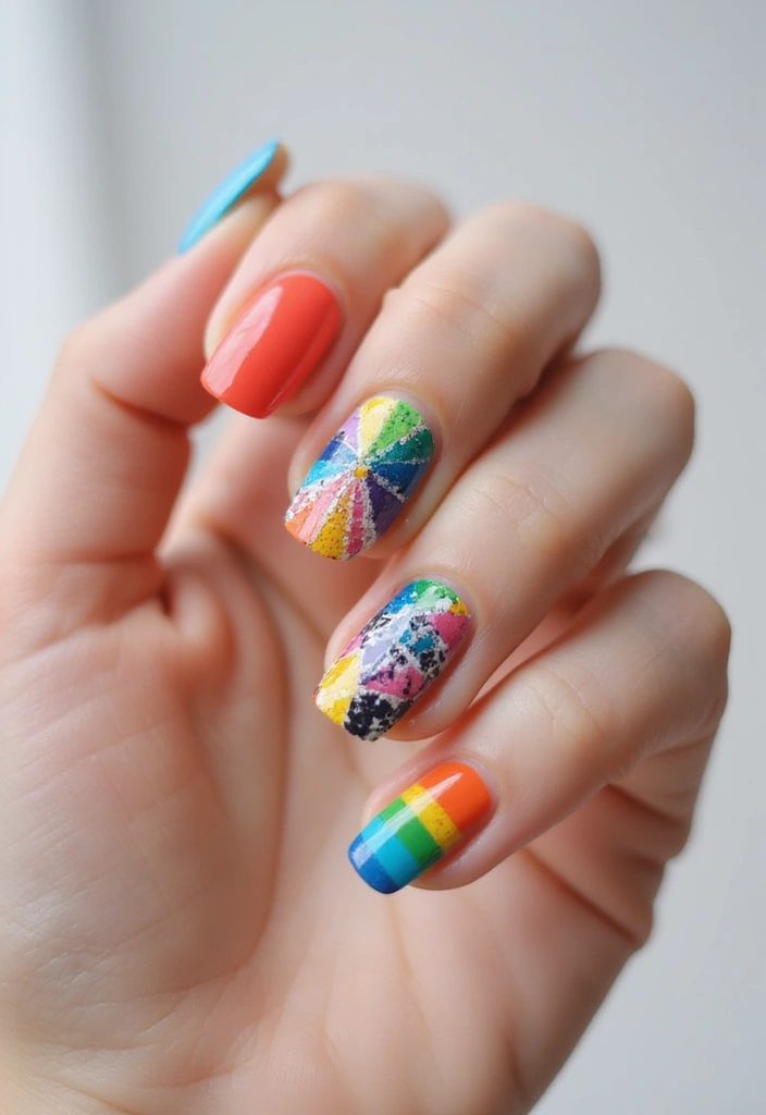 45 Spring 2025 Nail Ideas for Fresh - 6. Rainbow Brights