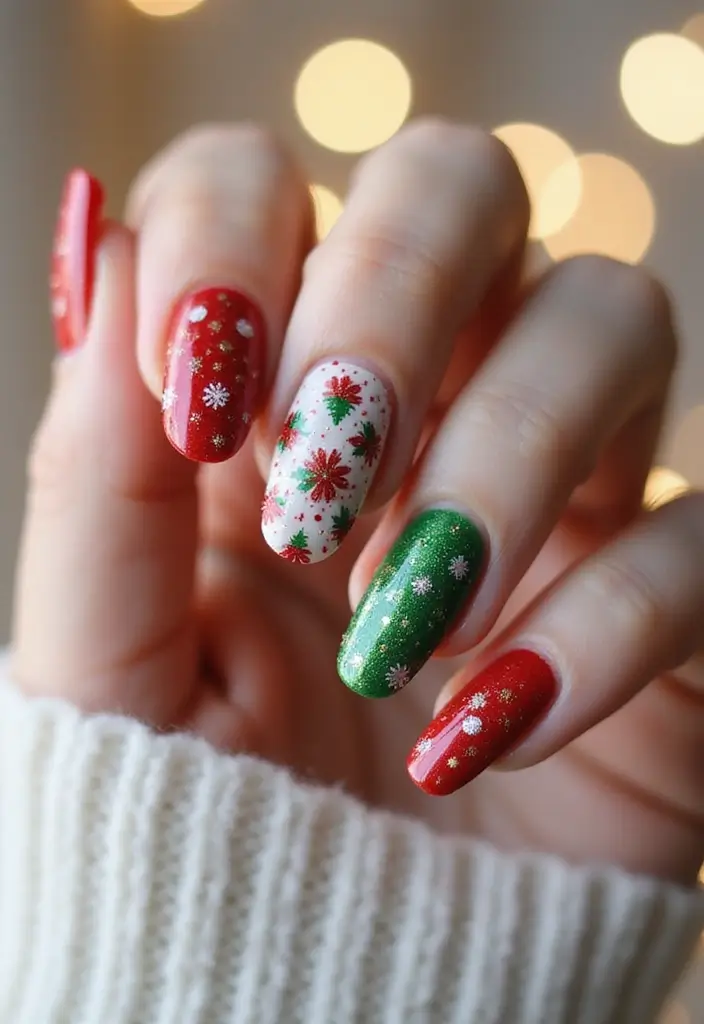 45 Stunning Nail Design Ideas for All Occasions and Moods - 14. Holiday Cheer