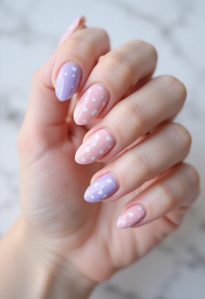 45 Stunning Nail Design Ideas for All Occasions and Moods - 33. Sweet Hearts