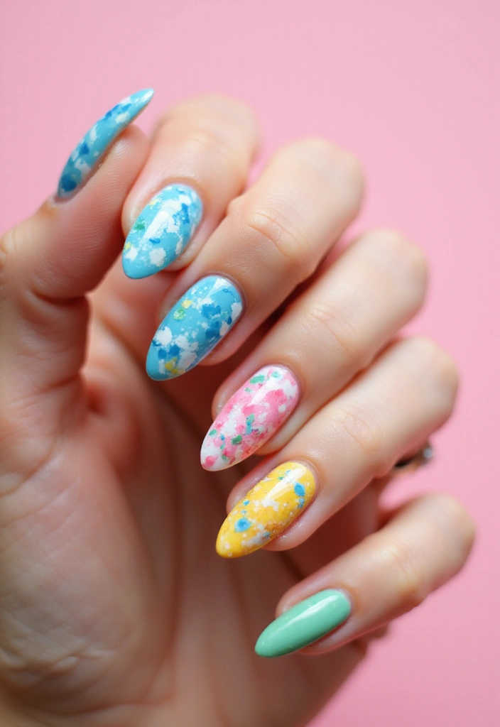45 Stunning Nail Design Ideas for All Occasions and Moods - 41. Artistic Splatter