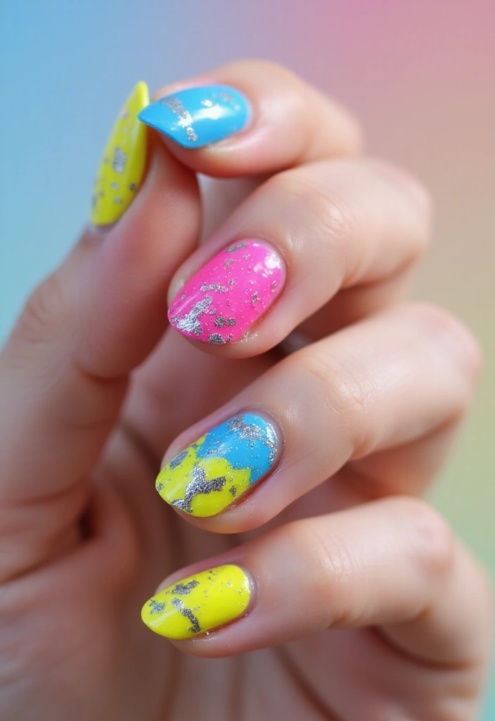 45 Ultimate Nail Inspiration Ideas for Creative Spark-Filled Sparks - 10. Artistic Splashes