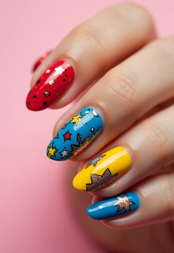 45 Ultimate Nail Inspiration Ideas for Creative Spark-Filled Sparks - 22. Pop Art Fun