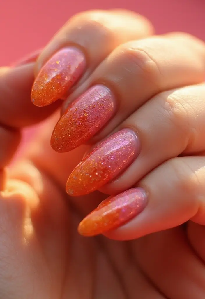 45 Ultimate Nail Inspiration Ideas for Creative Spark-Filled Sparks - 30. Sparkling Sunset