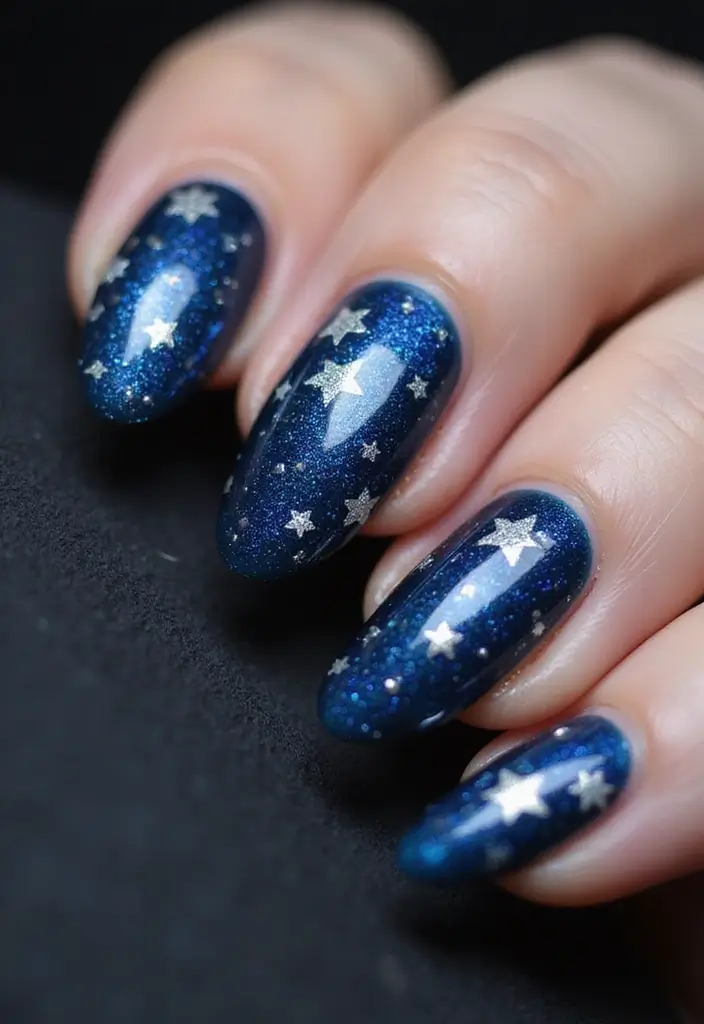 45 Ultimate Nail Inspiration Ideas for Creative Spark-Filled Sparks - 33. Midnight Sparkle