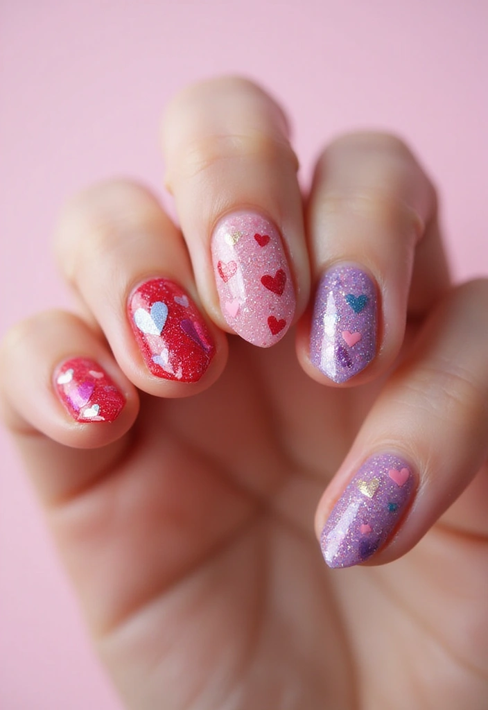 45 Ultimate Nail Inspiration Ideas for Creative Spark-Filled Sparks - 36. Dazzling Hearts