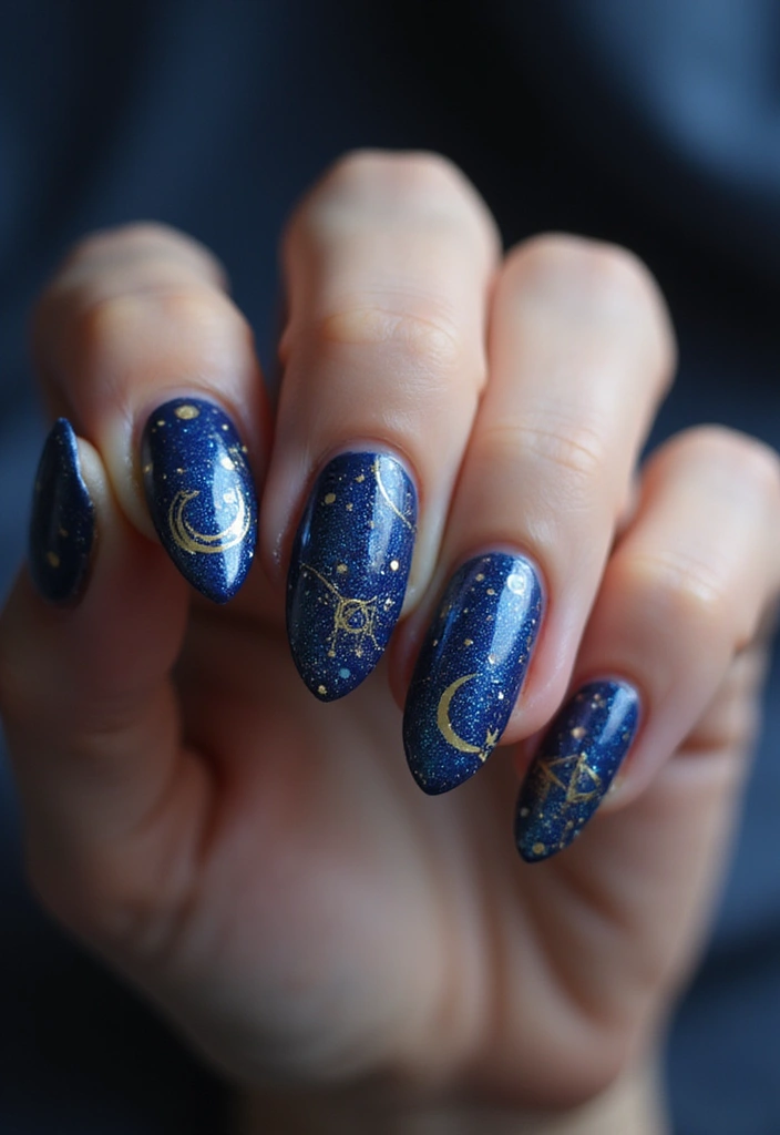 45 Ultimate Nail Inspiration Ideas for Creative Spark-Filled Sparks - 38. Celestial Glow