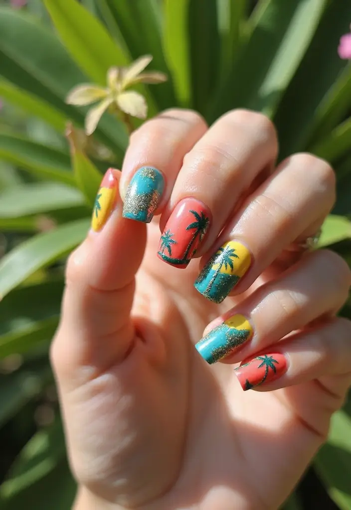 45 Ultimate Nail Inspiration Ideas for Creative Spark-Filled Sparks - 39. Tropical Paradise