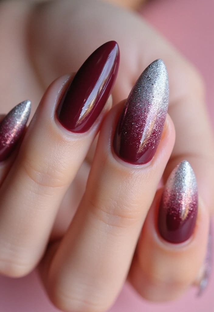 50 Acrylic Nail Ideas for Visionary Visions - 10. Sparkling Glitter Fade
