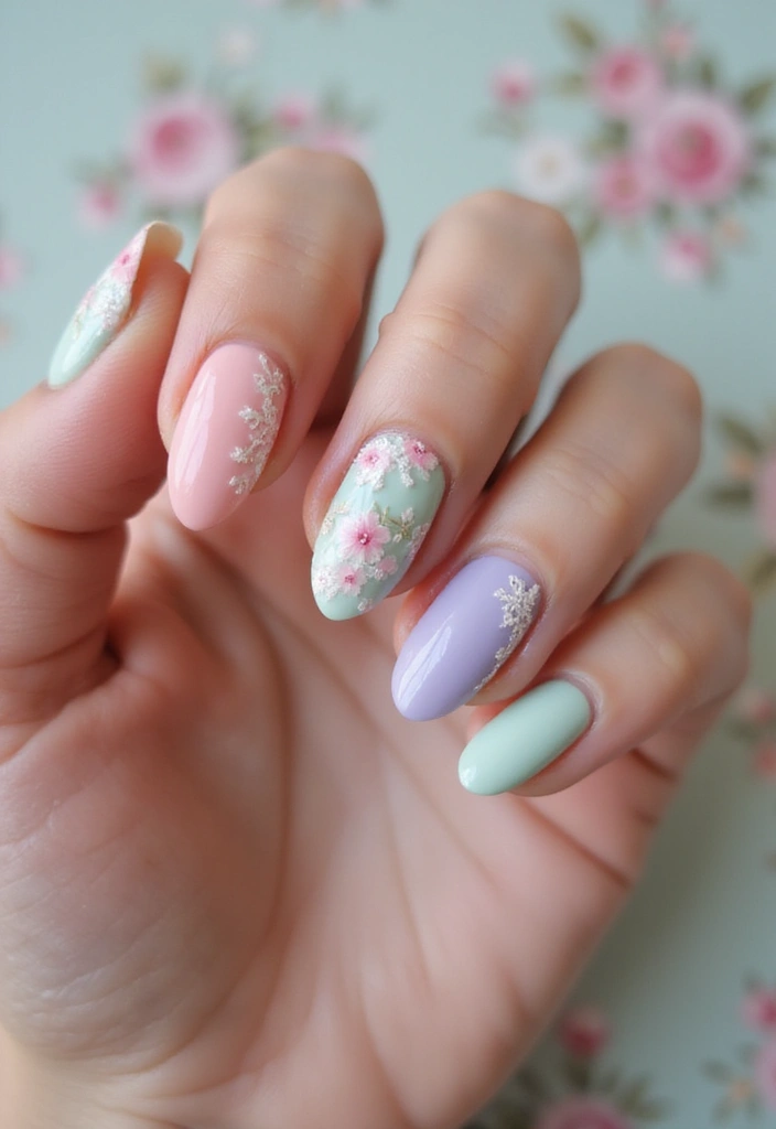 50 Acrylic Nail Ideas for Visionary Visions - 15. Vintage Vibes