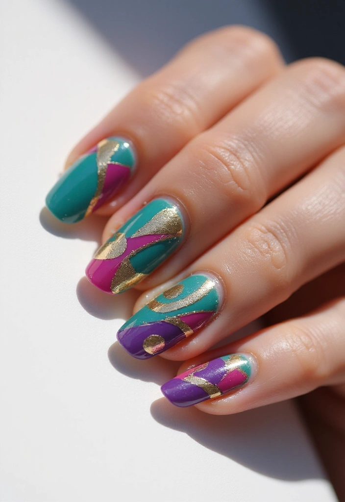 50 Acrylic Nail Ideas for Visionary Visions - 16. Artistic Abstracts