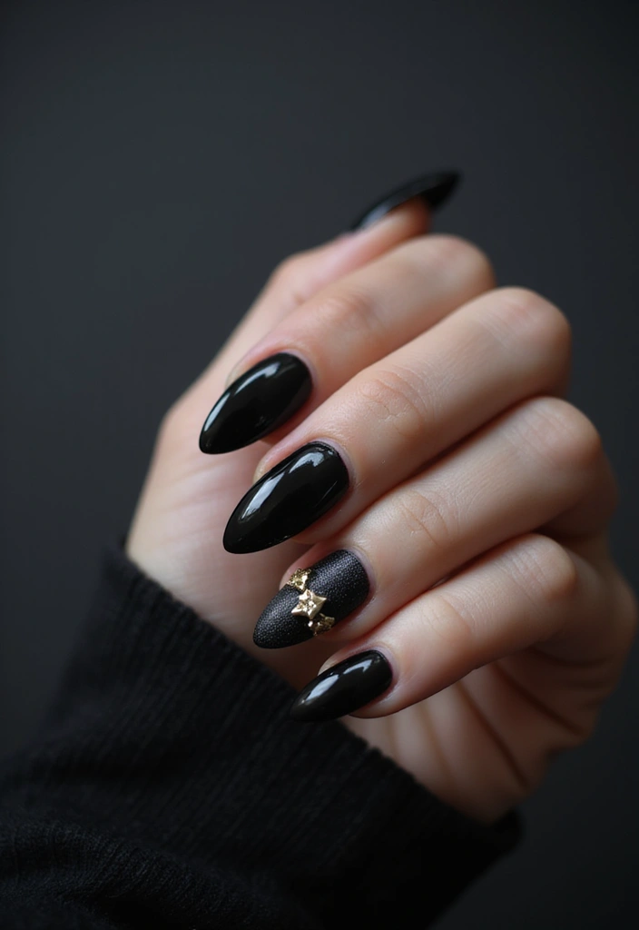50 Acrylic Nail Ideas for Visionary Visions - 20. Edgy Black Nails