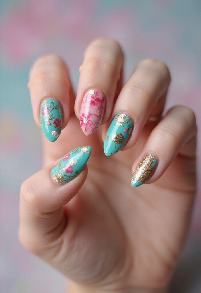50 Acrylic Nail Ideas for Visionary Visions - 26. Custom Hand-Painted Art