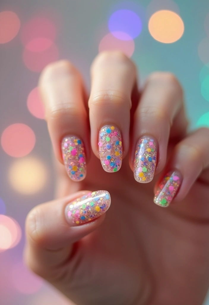 50 Acrylic Nail Ideas for Visionary Visions - 29. Confetti Party