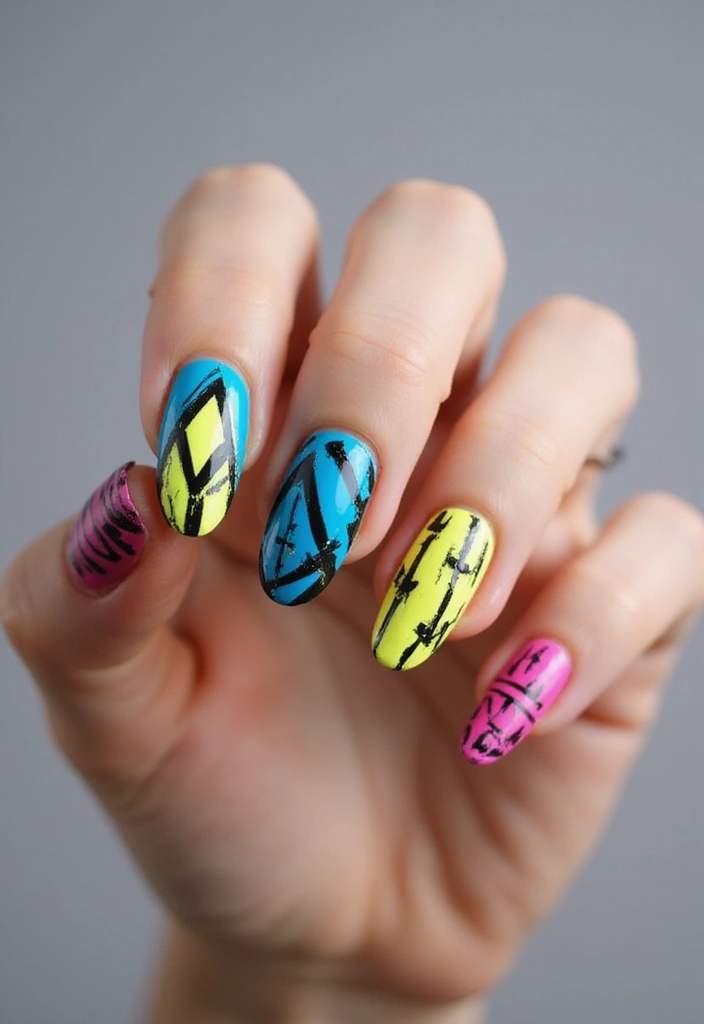50 Acrylic Nail Ideas for Visionary Visions - 3. Geometric Patterns