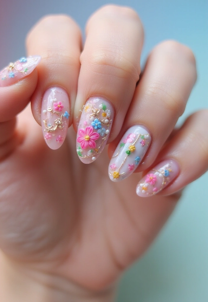 50 Acrylic Nail Ideas for Visionary Visions - 32. 3D Nail Art