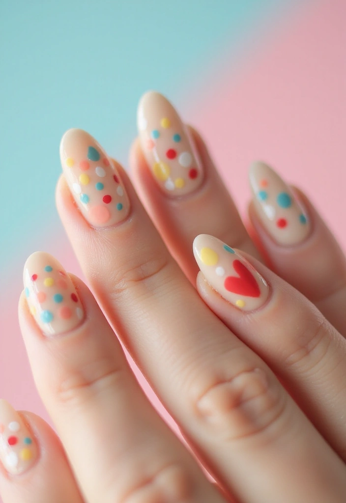50 Acrylic Nail Ideas for Visionary Visions - 45. Dotted Delight