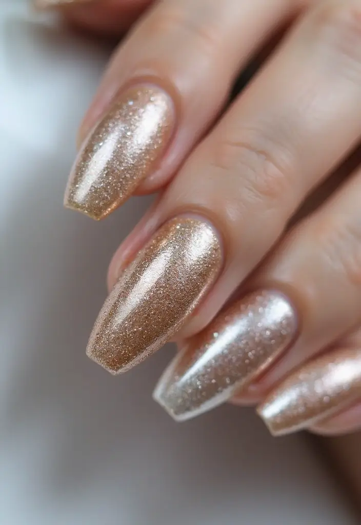 50 Acrylic Nail Ideas for Visionary Visions - 6. Metallic Marvels