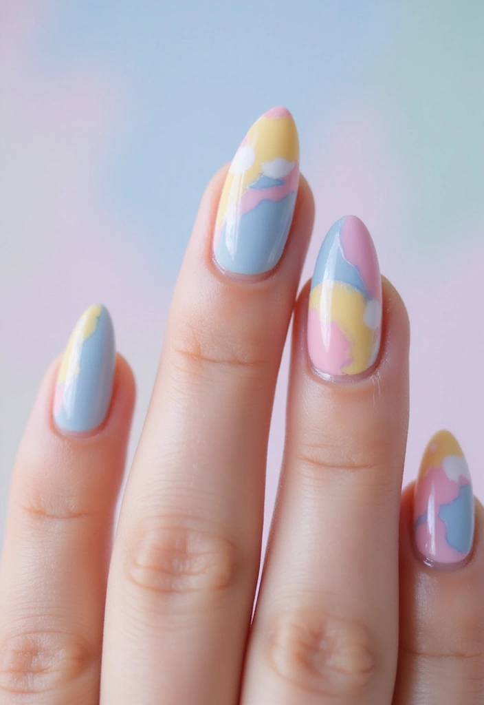 50 Acrylic Nail Ideas for Visionary Visions - 7. Whimsical Watercolors