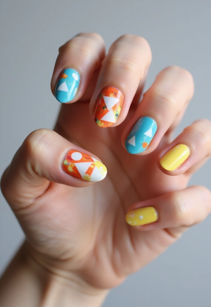 50 Adorable Cute Nail Ideas for Fun - 14. Abstract Artistry