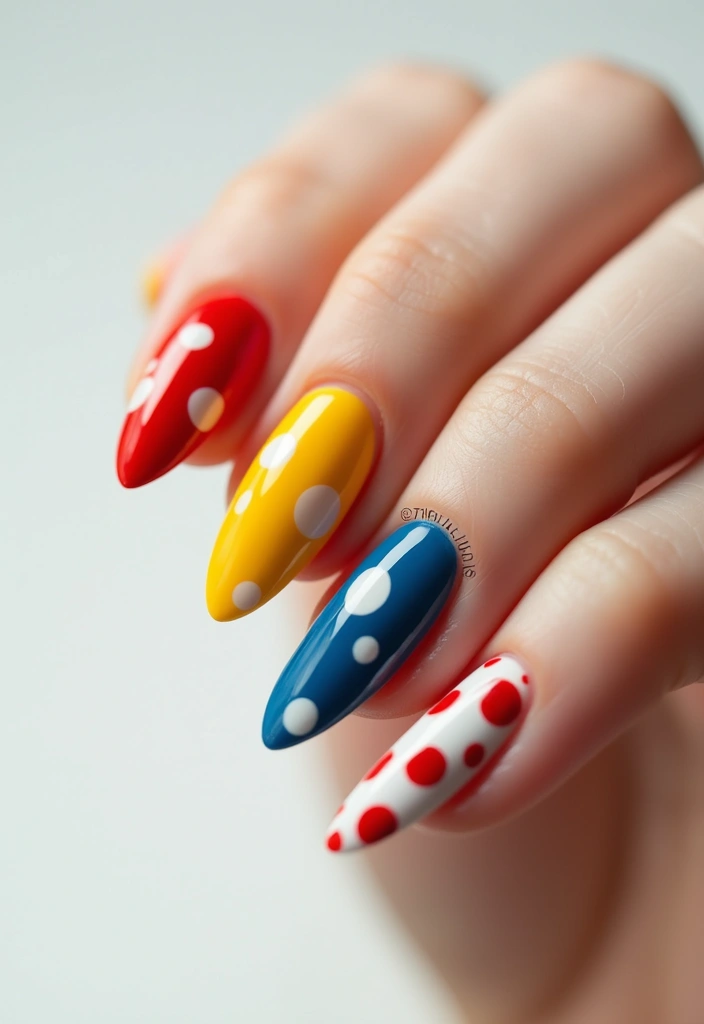 50 Adorable Cute Nail Ideas for Fun - 2. Polka Dot Party