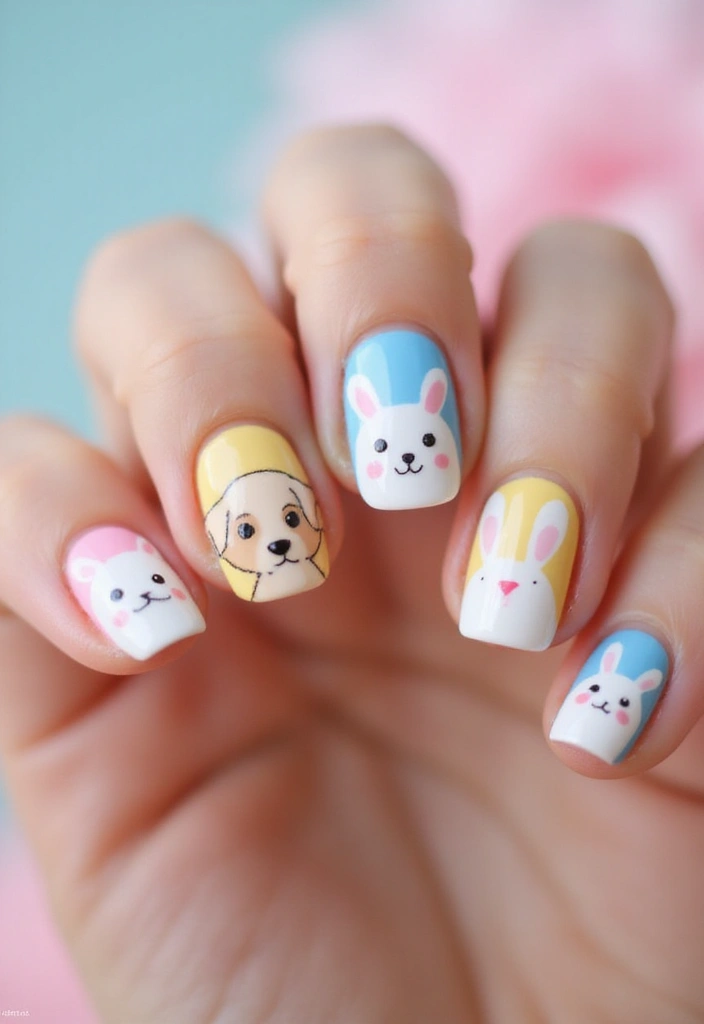 50 Adorable Cute Nail Ideas for Fun - 35. Cute Critters
