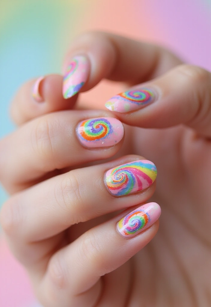 50 Adorable Cute Nail Ideas for Fun - 47. Spirited Spirals