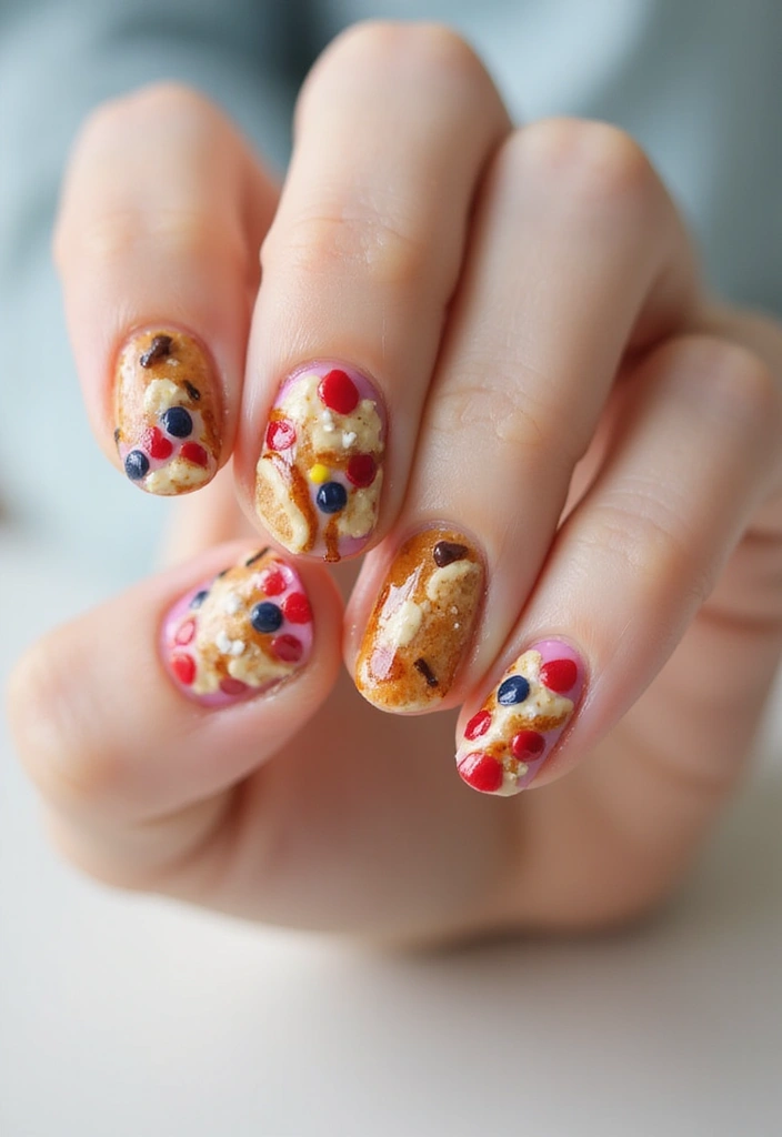 50 Adorable Cute Nail Ideas for Fun - 50. Sweet Pancakes