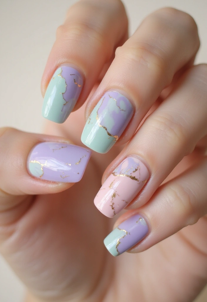 50 Adorable Cute Nail Ideas for Fun - 6. Marble Magic