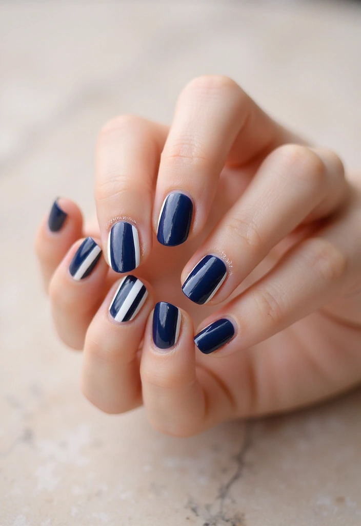 50 Artistic Nail Polish Design Ideas for Colorful Mastery - 11. Striped Elegance