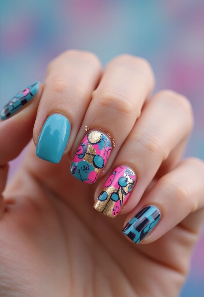 50 Artistic Nail Polish Design Ideas for Colorful Mastery - 12. Abstract Art