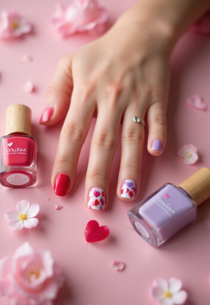 50 Artistic Nail Polish Design Ideas for Colorful Mastery - 17. Heartfelt Designs