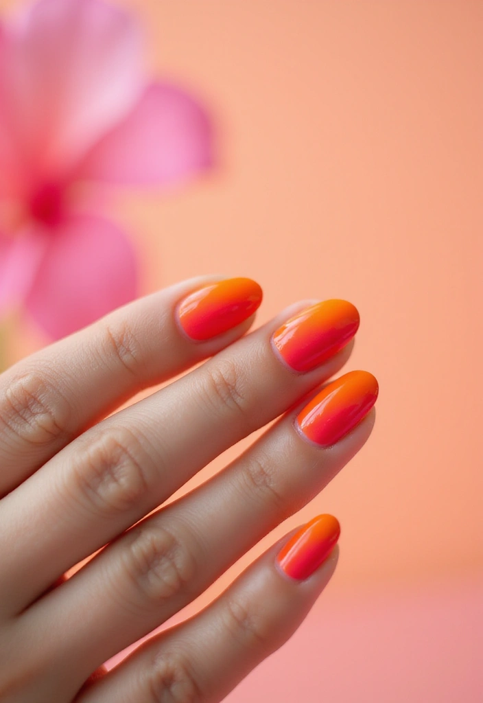 50 Artistic Nail Polish Design Ideas for Colorful Mastery - 22. Summer Sunset