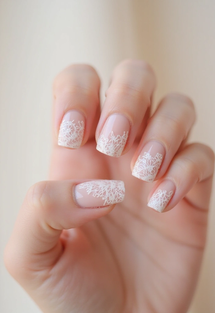 50 Artistic Nail Polish Design Ideas for Colorful Mastery - 28. Lace Detailing