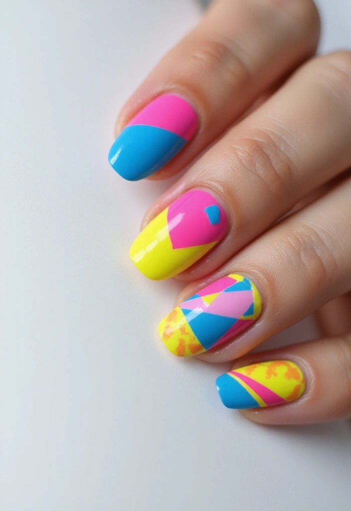 50 Artistic Nail Polish Design Ideas for Colorful Mastery - 3. Geometric Patterns