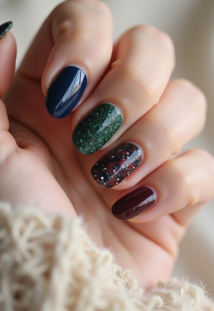 50 Artistic Nail Polish Design Ideas for Colorful Mastery - 34. Tweed Patterns
