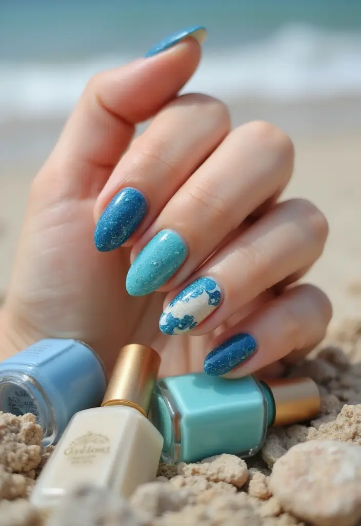 50 Artistic Nail Polish Design Ideas for Colorful Mastery - 39. Textured Waves